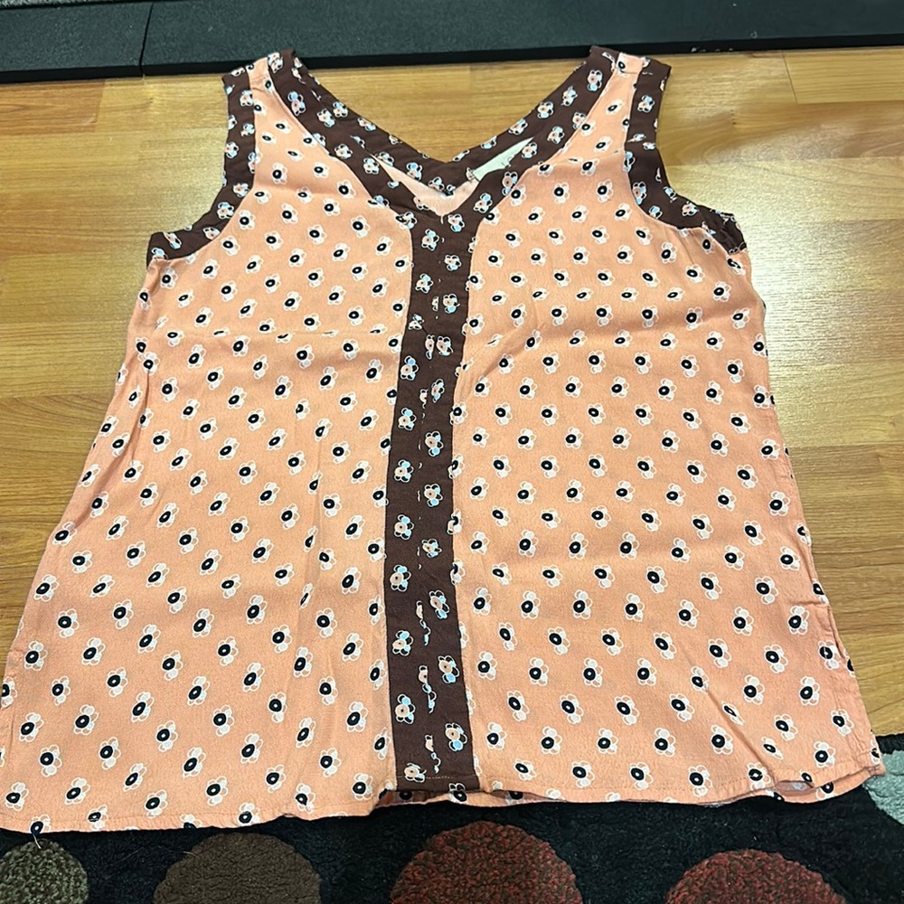 Pink floral Loft tank top